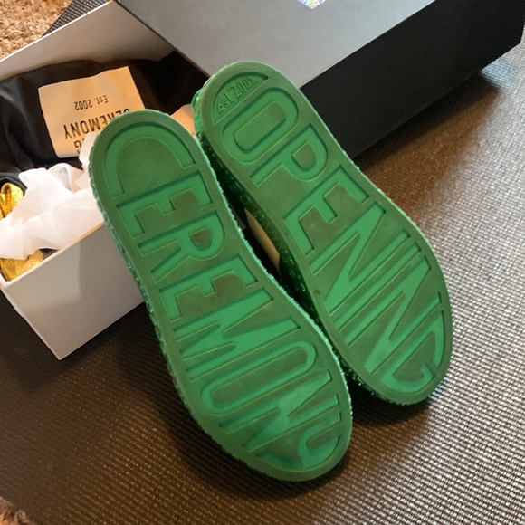 Opening Ceremony Green Glitter Tennis Shies Sneakers Worn Once 39 US 8.5 - Picture 6 of 7